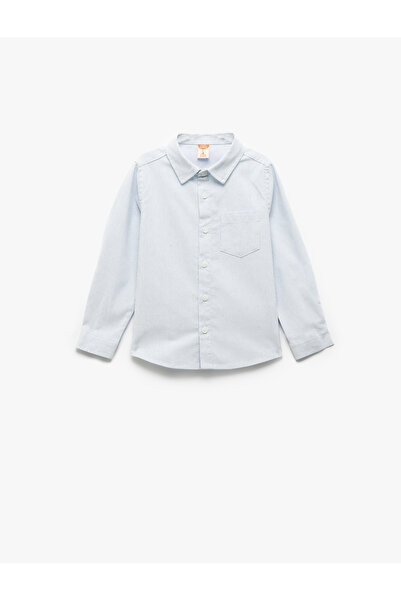 Koton Cămașă cu mânecă lungă, cu un singur buzunar, cu dungi