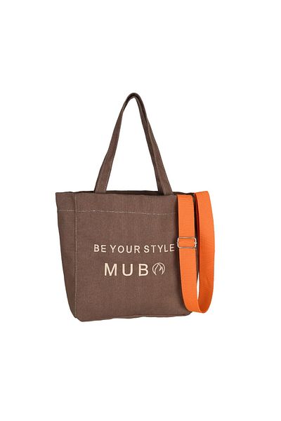 MUBO 2 Compartment Shoulder Bag with Embroidery Detail - Hand and Arm Design