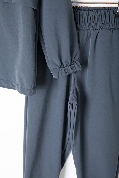 Cansın Mini Boy's Gray Parachute Hoodie Set - 20156