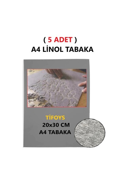 TİFOYS ( 5 Adet ) Linol Tabaka Levha 2,5 mm A4 Boyutunda 1. Kalite Linol Muşa...