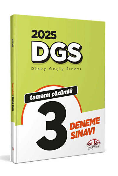 Genel Markalar Editör Yayınları 2025 DGS Tamamı Çözümlü 3 Deneme Sınavı