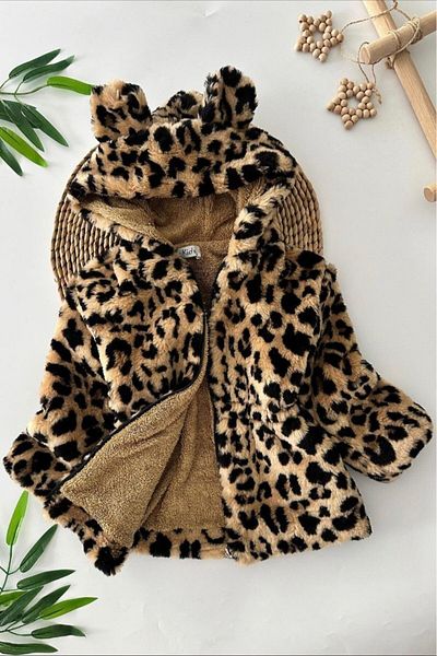 ELONKİDS Leopard Shearling Coat