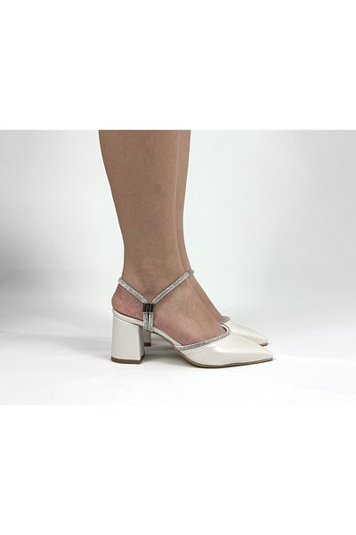 Gloriys Ayakkabı & Çanta Sedef Satin 6 Cm Pantofi cu toc 01321 Pantofi rochie de seara-Rochie de mireasa Pantofi