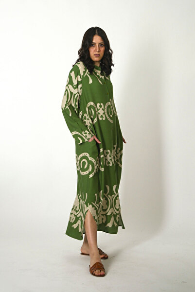 ABBRA Women's Prevailing Neckline Tunic Pocket Detail 100% Viscose Summer Dress