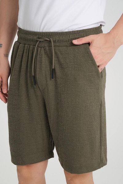 Valiberta Pantaloni scurti elastici cu model tricotat Lycra kaki