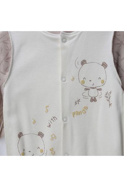 Bebetto Bamboo Interlock Jumpsuit Set 3L Beige Z1009