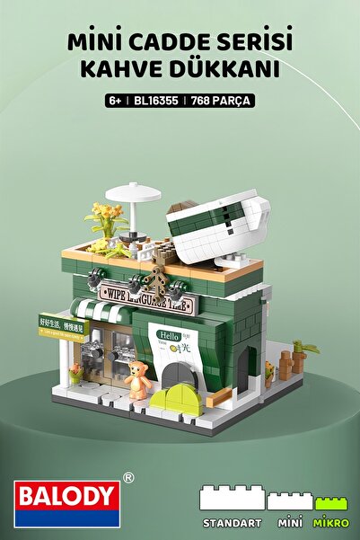 balody Mini Cadde Serisi – Kahve Dükkanı (BL16355) – Mikro Blok Yapı Oyuncakl...