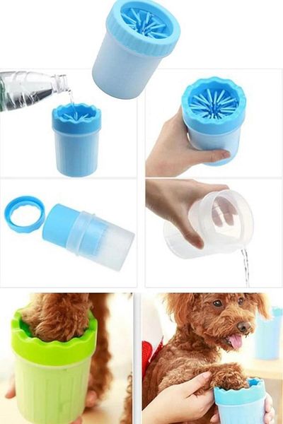 jetfast Dog & Cat Paw Foot Washing Bucket Silicone Gel Brush Paw Cleaning Cup 11X9 cm