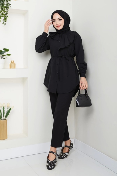 Nevayla Moda Πουκάμισο με μαύρη πόρπη - Ü0101