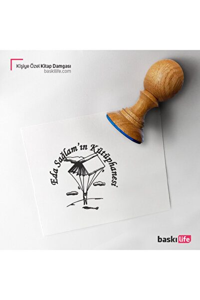 Baskı Life Uçurtma Kitap Kişiye Özel Kitap Damgası Kitap Mührü Kaşe Kitap Müh...