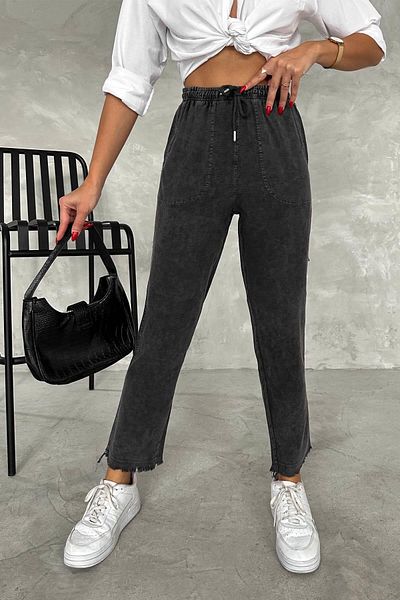 İstangül Butik Pantaloni de in cu talie înaltă cu șireturi