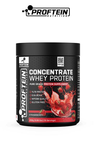 Proftein 450g Whey Concentrate - 15 Serve Strawberry Flavored