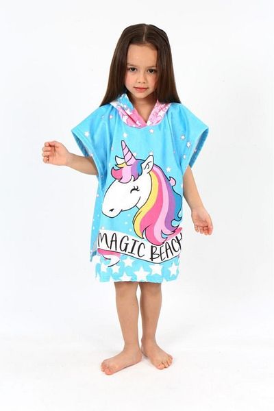 ANGELOS GIRLS Girl's Poncho Towel (Beach Pool Bath) 2-9 Years 012-6