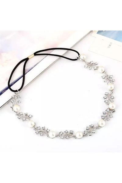 Pelin Aksesuar Banda de păr Silver Stone Pearl