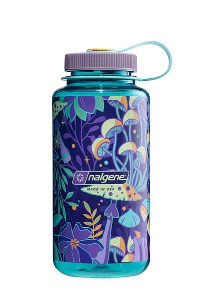 NALGENE 32 oz Wm Blue Botanical Mushrooms