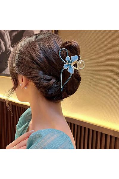 Pelin Aksesuar Cataramă cu fundă cu model fluture albastru
