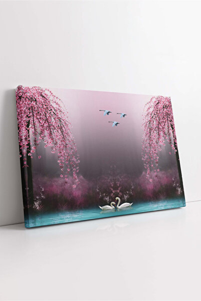 KOSS Dijital Pictură pe pânză cu lac, cu lebede, păsări, natură artistică, pe...