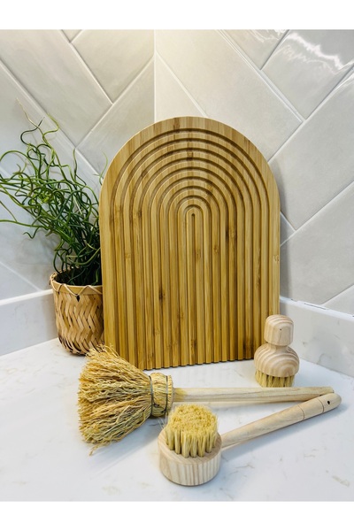 Sade Hediye Bambu Dalgalı Model Altlık / Kesme ve Sunum Tahtası / Sunumluk