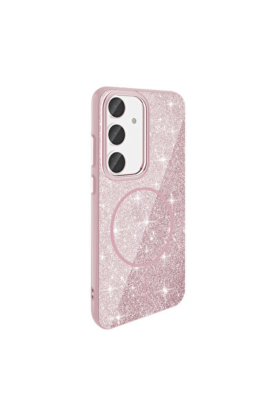 Hatreds Galaxy S24 FE İçin Uyumlu M-safe Şarj Özellikli Parlayan Simli Kılıf