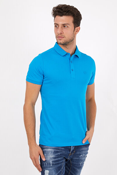 Erkek Çekmeyen kumaş Slim fit Dar Kesim Basic T-shirt Polo Yaka Tişört
