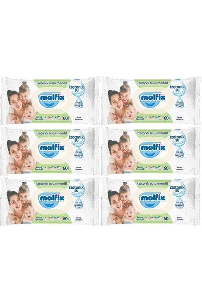 Molfix İzotonik Sulu Mendil Ferah 60lı x6 Adet