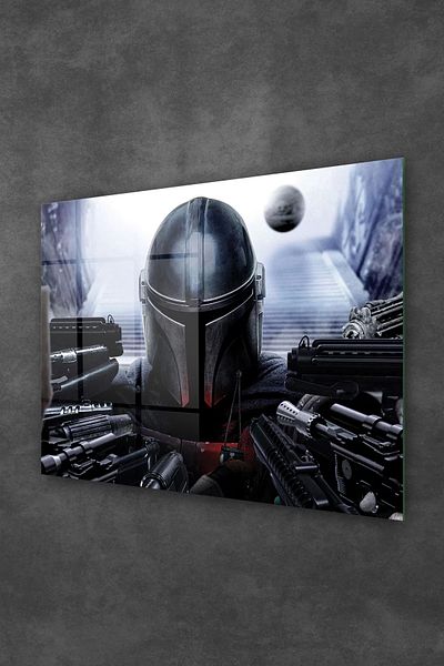 Decovetro Pictură Mandalorian Shooting Sticla 30x40 Cm