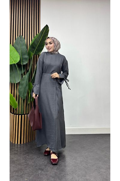 FREEMİH TEKSTİL Double Suit with Linen Skirt and Drawstring at the Waist