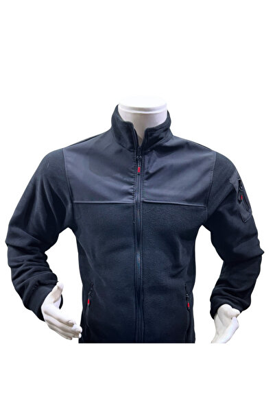 Üç Cepli Siyah  Su Ve Rüzgar Geçirmez Softshell Polar