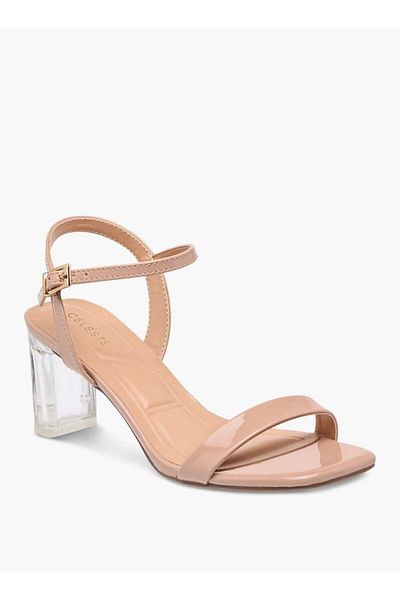 Celeste Women's Solid Sandals with Block Heels and Buckle Closure