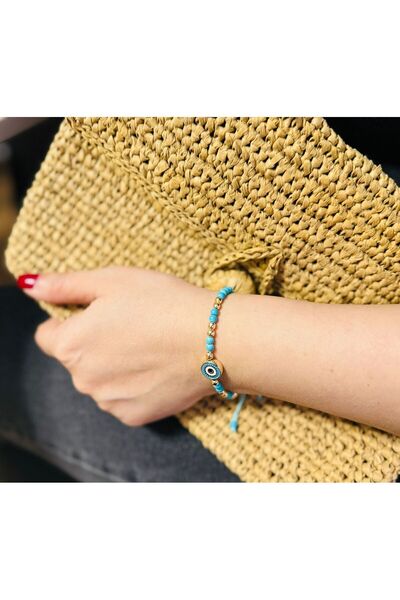 FİDE GLOBAL Nazar Boncuğu Ayarlanabilir İpli Unisex Bijuteri Renkli Bileklik