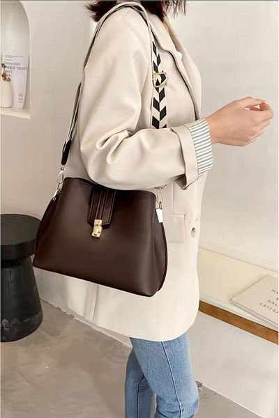 Rimense Women's Bitter Brown Long Shoulder Strap Hand and Shoulder Bag