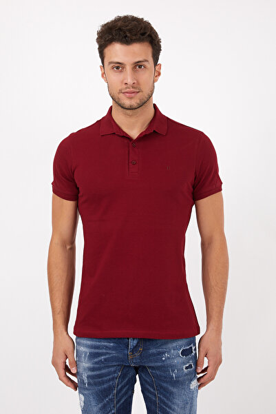Erkek Çekmeyen kumaş Slim fit Dar Kesim Basic T-shirt Polo Yaka Tişört