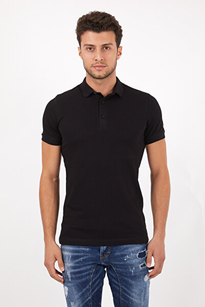 Erkek Çekmeyen kumaş Slim fit Dar Kesim Basic T-shirt Polo Yaka Tişört