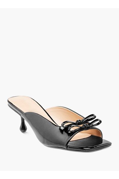 Celeste Women's Solid Slip-On Sandals with Kitten Heels