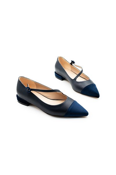 ANTEPSEPETİ Dark Blue Strap Shoes