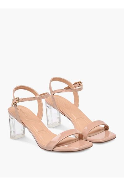 Celeste Women's Solid Sandals with Block Heels and Buckle Closure