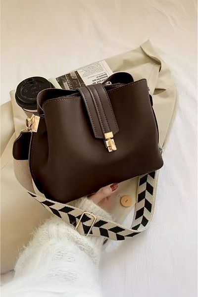 Rimense Women's Bitter Brown Long Shoulder Strap Hand and Shoulder Bag