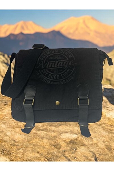 Old Cotton Vintage Salaş Kaliteli Unisex Günlük Gezi Kamp Okul Postacı Omuz Ç...