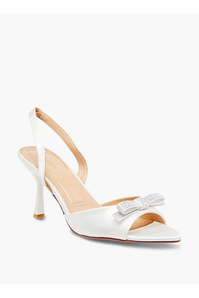 Celeste Women's Embellished Bow Slingback Sandals with Stiletto Heels