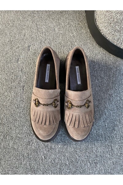 LOSS CLOUDY GERÇEK DERİ KALIN TABANLI PÜSKÜLLÜ VİZON LOAFER