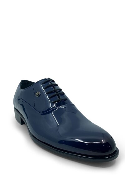 Pierre Cardin Stylish Navy Blue Patent Leather Lace-Up Men's Casual Classic S...