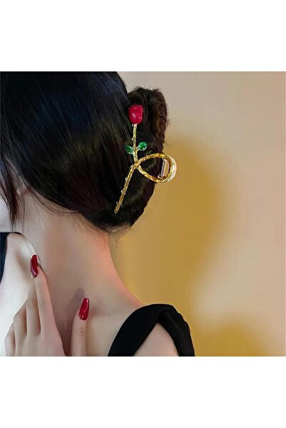 Pelin Aksesuar Κόκκινο τριαντάφυλλο με φιγούρες μανταλάκια - Κεντημένο και κο...