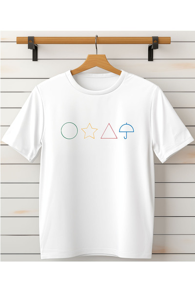 ASELİNDA Umbrelă Squid GAME cerc stea Imprimat Crew Deck Tricou/Tricou ALB- (...