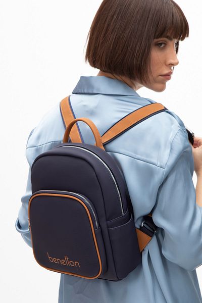 United Colors of Benetton Benetton Women's Backpack - Navy/Camel Bnt1605