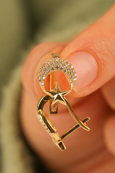 Çgk Çiğdem Gürel Kuyumculuk Ay Yıldız Altın Küpe