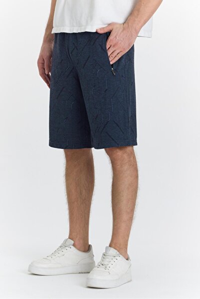 Marco Ferry Navy Blue Men's Polycotton Shorts - 6049-L