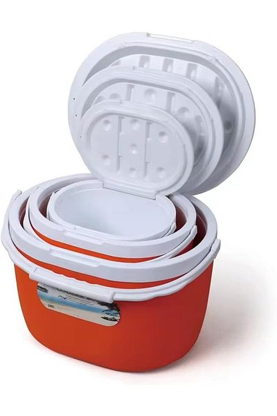 mastergold 3 Piece Picnic Ice Box Set 6L - 14L - 28L | Plastic Cooler Box Keep Cold for Keeping Food Iced