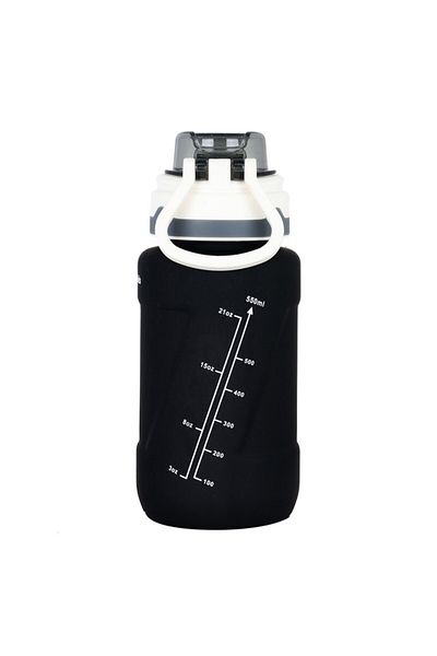 NovaKids Water Bottle 550ml with Straw - Black
