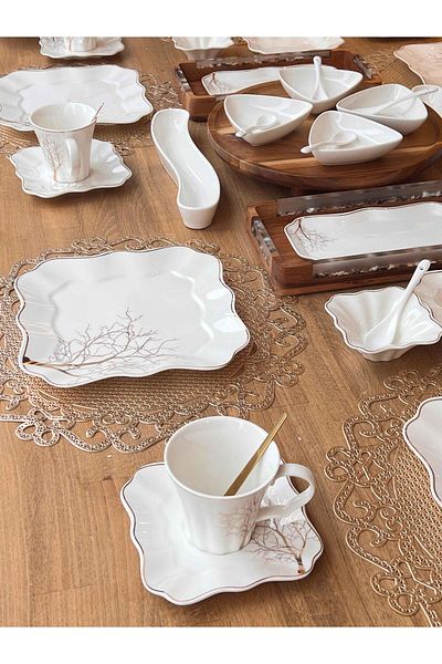 ROSSEV Arbol 55 Pieces Breakfast Set for 6 People