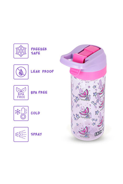 Eazy Kids Tritan Water Bottle with Spray Mermaid Pink, 420ml